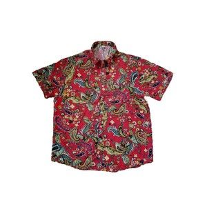 Fashion Classic Collection Paisley Print Botton Front Shirt Size XL